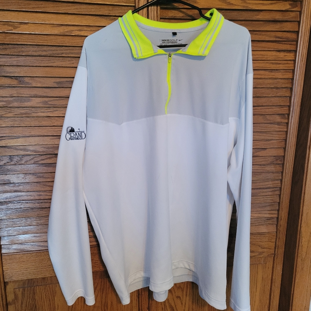 Nike Golf‎ Dri-Fit Quarter Zip Pullover Mens Size XXL Grand National On Sleeve